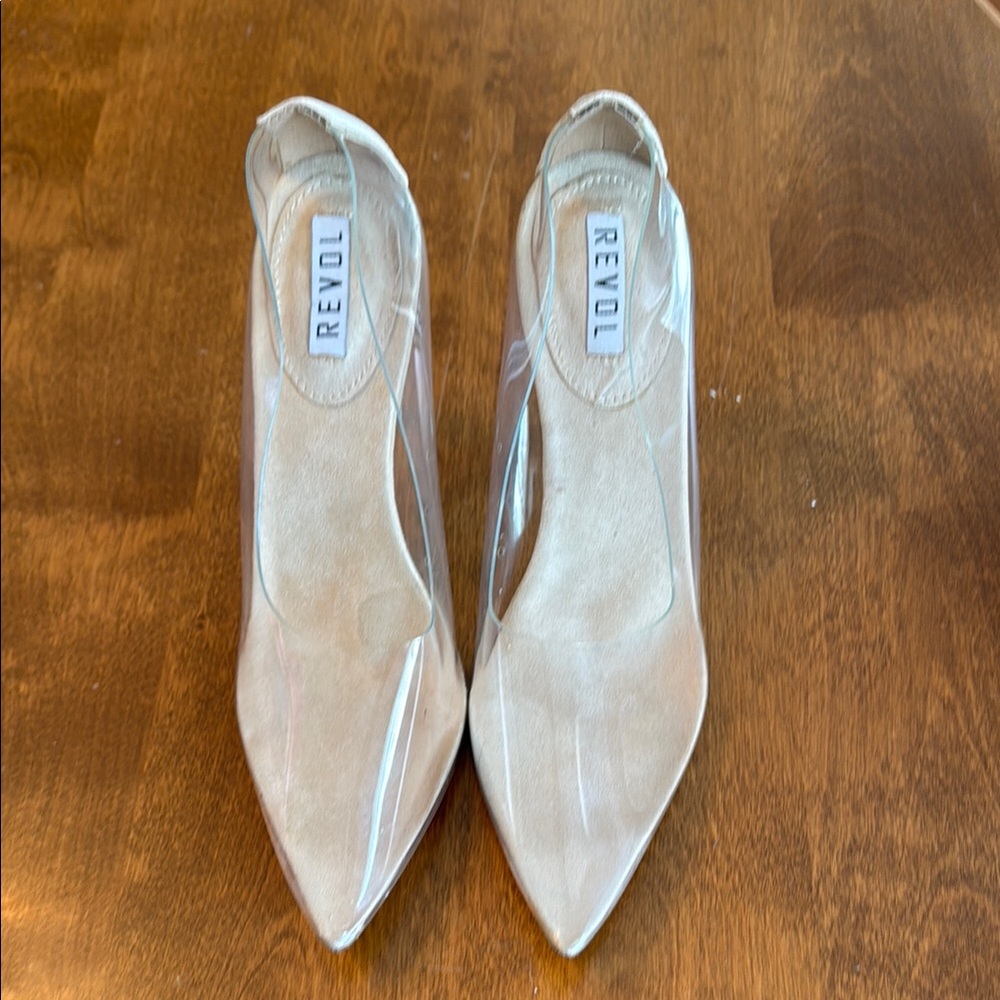 Revol Glass Doll Women's Transparent Acrylic Heel Wedding/Cinderella Style